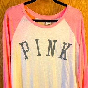 PINK Victoria Secret pink baseball t-shirt